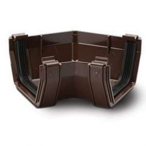 135 Degree Plastic Square Style Guttering Angle - Brown