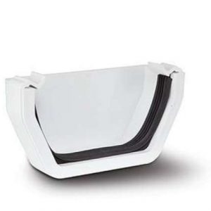 Plastic Square Style Guttering External Stopend - White