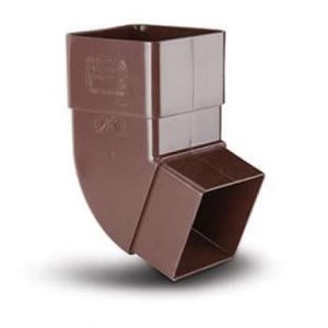 Square Plastic Downpipe 112.5 Degree Offset Bend - Brown