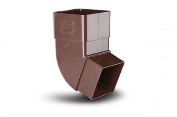 Square Plastic Downpipe 112.5 Degree Offset Bend - Brown