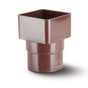 Square to Round Pipe Adaptor -Brown